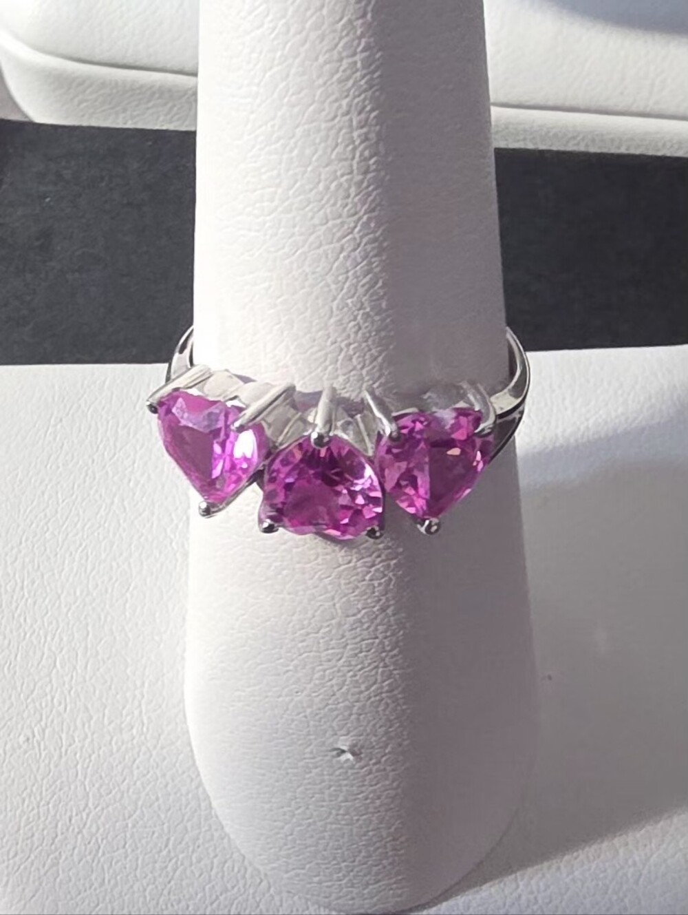 Elizabeth Jewelry Designs Pink Sapphire Heart Ring Custom Made Size 8